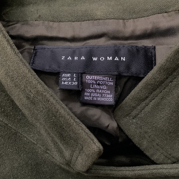 Zara Woman Green Button Up Jacket Sz L - Picture 6 of 9